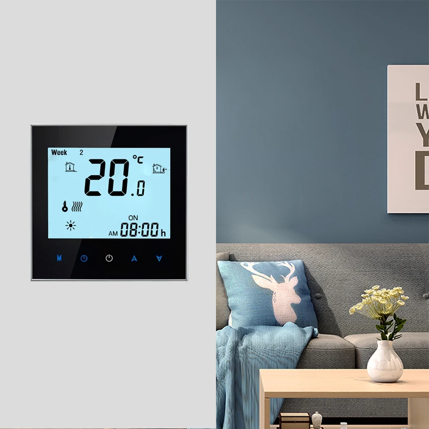 Термостат WiFi для электрического подогрева пола контроль температуры ler ЖК-сенсорный экран с Alexa и Google Home управление Tuya Smart