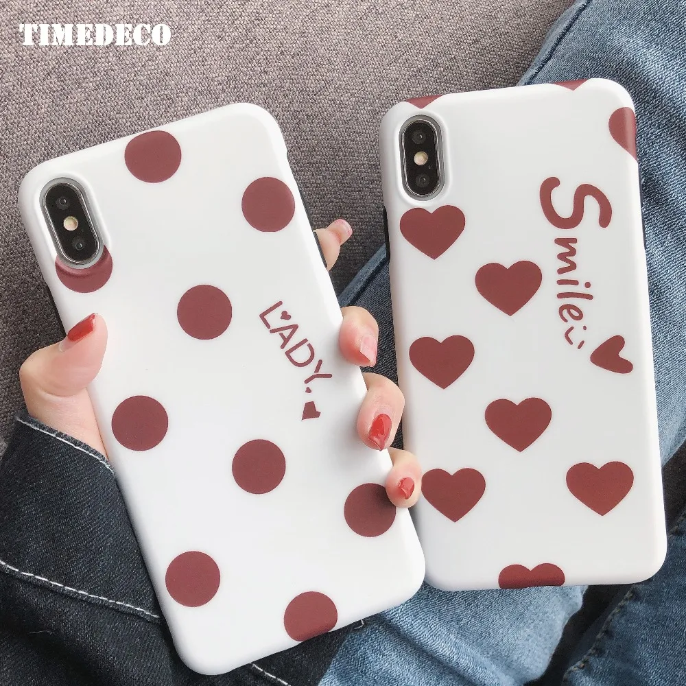 В Красной полосой в мелкий горошек Детская юбочка Сердце чехол для iPhone 7 plus 6 6s 8 IMD