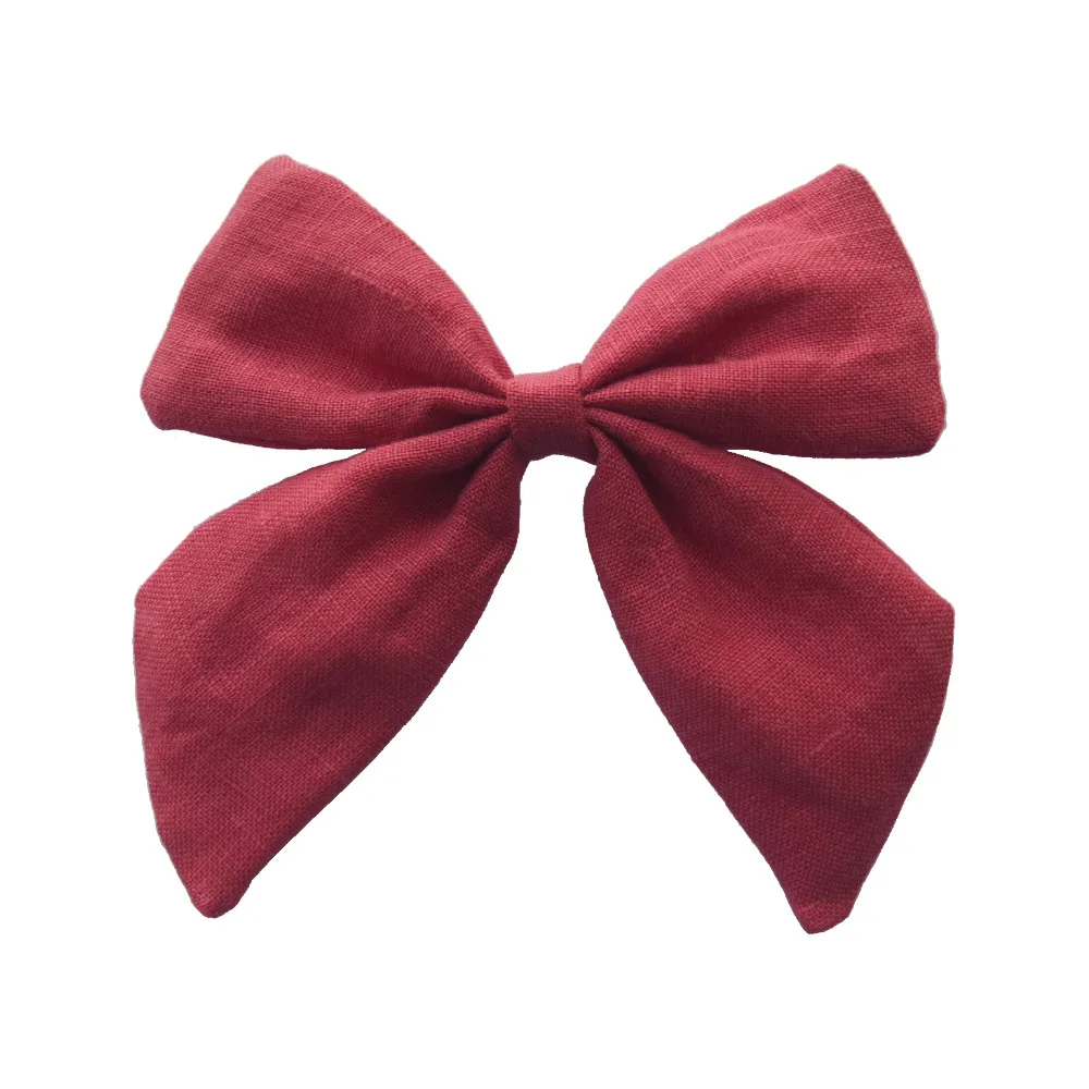 Cotton Linen Fabric Hair Bows Boutique Hair Clips Sailor Bow Barrettes Hairgrips Baby Girls Women Hair Accessories Headwear head accessories female