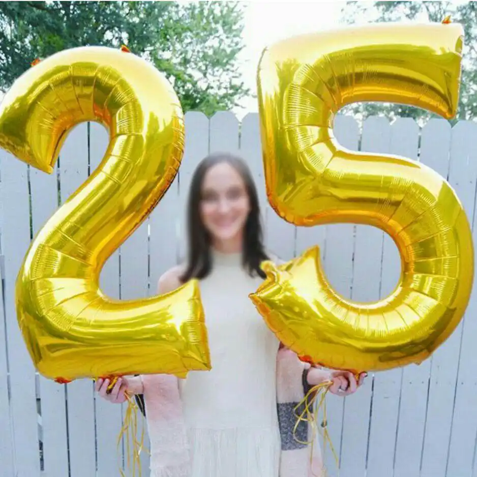 16/32inch Number Aluminum Foil Balloons Rose Gold Silver Digit Figure Balloon Child Adult Birthday Wedding Decor Party Supplies 16/32inch Number Aluminum Foil Balloons Rose Gold Silver Digit Figure Balloon Child Adult Birthday Wedding Decor Party Supplies