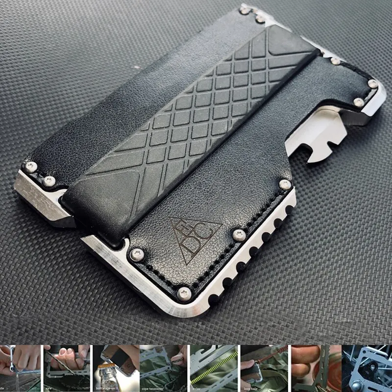Günstig Metall Clip EDC Brieftasche Taktische Multi funktion Brieftasche Karte Paket Armee Fans Ausrüstung Outdoor Camping überleben werkzeug