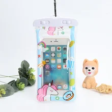 Горячая водонепроницаемый плавательный сухой ПВХ мешок отпечатков пальцев разблокировка мультфильм плавающий IPhone сумка чехол для телефона Открытый Дайвинг пляжная водонепроницаемая сумка