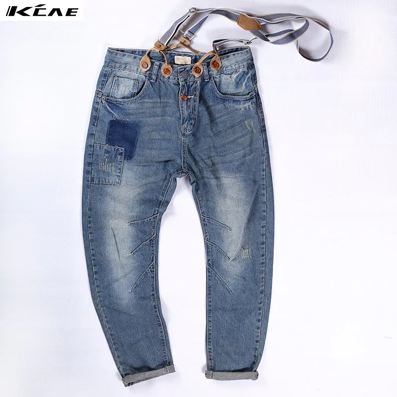 

New Mens Slim Jeans Denim Overalls Distressed Pants Jeans Ripped Bib Overalls for Mens Plus Size M-XXL