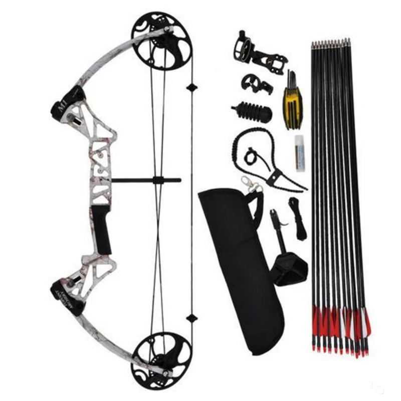 

Free shipping 19-70lbs adjustable compound bow M1 with complete accessories CNC milling 320fps compound bow hunting shooting set