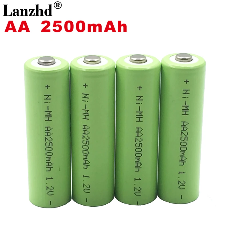 Lanzhd 2500mAh AA Аккумуляторная батарея 2A NiMH батарея 1,2 V перезаряжаемые батареи для дистанционного управления игрушечной камеры(4 шт-40 шт