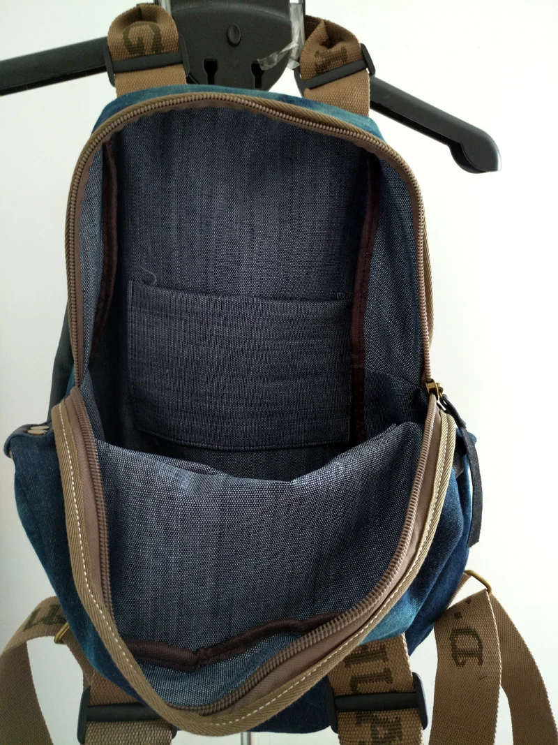 Женский джинсовый рюкзак толстый винтажный повседневный кожаный в стиле панк