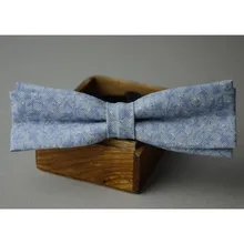 Светло-голубой узор "гусиные лапки" узор тонкий галстук-бабочка, узкий коммерческих галстук-бабочка, butterlfy галстуки для мужчин, хлопок галстук