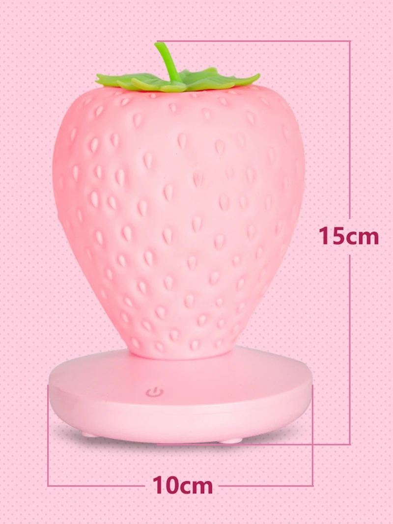 Creative Silicone Strawberry LED Night Light USB Charging Touch Dimmable Decorative Atmosphere Lamp for Baby Children Kids Gift (19)