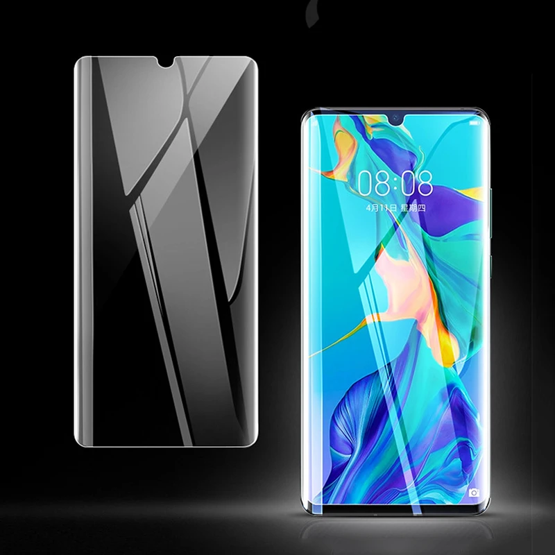 EXUNTON For Huawei P30 Pro Mate 20 Pro 3D UV Liquid Curved Full Glue