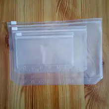 500 шт. A5/A6/A7 папка для документов Стандартный 6 отверстий прозрачный ПВХ записная книжка С ПЕРЕПЛЕТОМ с сумка с изображением листа с собственн-стиле на молнии