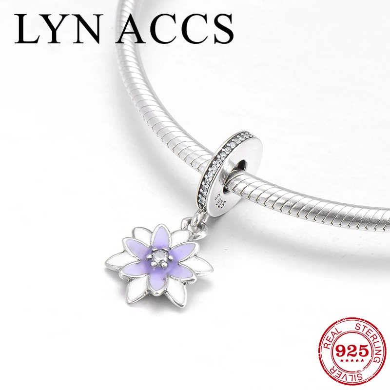 

Noble and clean lotus 925 Sterling Silver Purple Enamel Charm Pendant Beads Jewelry making Fit Original Pandora Charm Bracelet