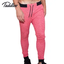 Taddlee бренд Для мужчин леггинсы полной длины длинные Штаны сладкий Штаны Active Jogger Спорт бег тренажерный зал вздох брюки узкие джинсы хлопок