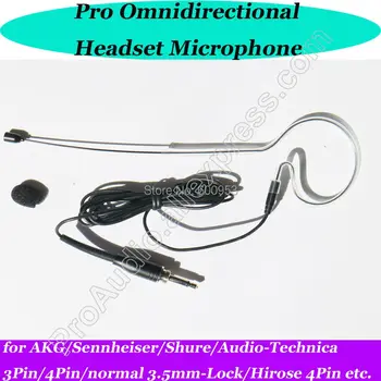 

MICWL Black Head worn Headset Omnidirectional Microphone for Sennheiser AKG Shure Audio-Technica Wireless Mic Bodypack etc.