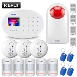 KERUI 2,4 г Wi Fi GSM SIM RFID охранной сигнализации системы домашний сад вилла сигнализация от грабителей английский/русский/немецкий/испанский/италь