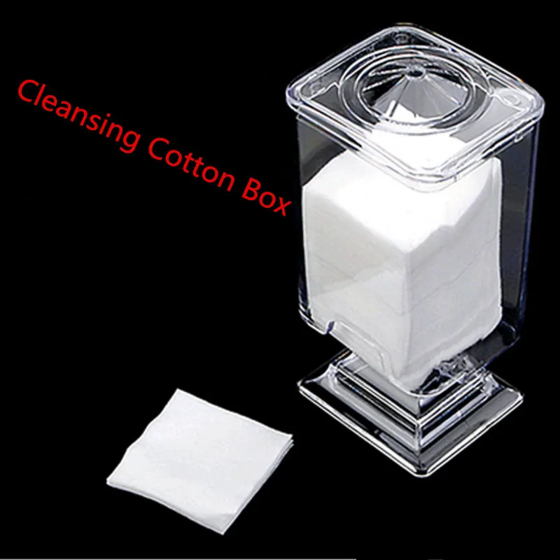 

NOQ Acrylic Cotton Swab Unloading Nail Remove Cotton Organizer Box Square Container Storage Case Make up Cotton Pads Box