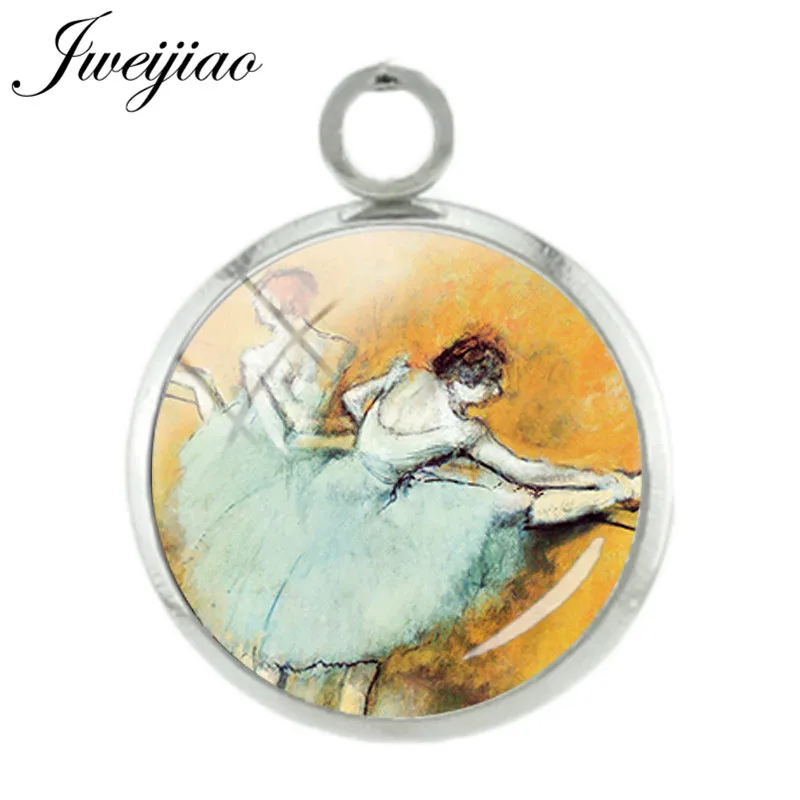 

JWEIJIAO 12mm Retro Ballerina Dancers Silhouette Painting Pendant Glass Cabochon Ballet Shoes Charms For Necklace Earrings CT134