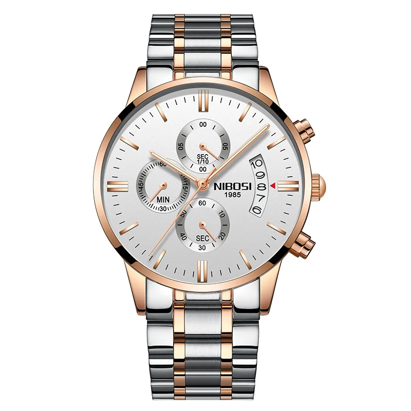 NIBOSI для мужчин часы Элитный бренд хронограф кварцевые деловые часы мужской дропшиппинг relogio masculino - Цвет: 4 with box