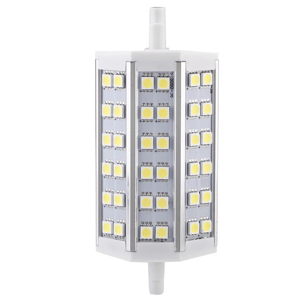 R7S 7 Вт 36 LED 5050 SMD энергосберегающие лампы 118 мм 100-240 заменить галогенные лампы (Теплый белый)