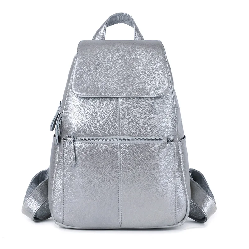 trendy sling bags 2022 HOT 100% Soft Genuine Cow Leather Cowhide Women's Female Top Layer Nature Cow Skin Girl School Book Shopping Bags Knapsack most stylish backpacks Stylish Backpacks