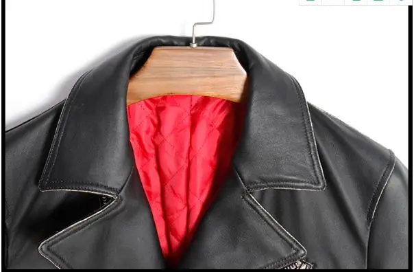 Бесплатная доставка. брендовые мужские мужская дубленка, Мужская 100% натуральная кожа, теплый двигатель байкерская куртка. тонкий большие