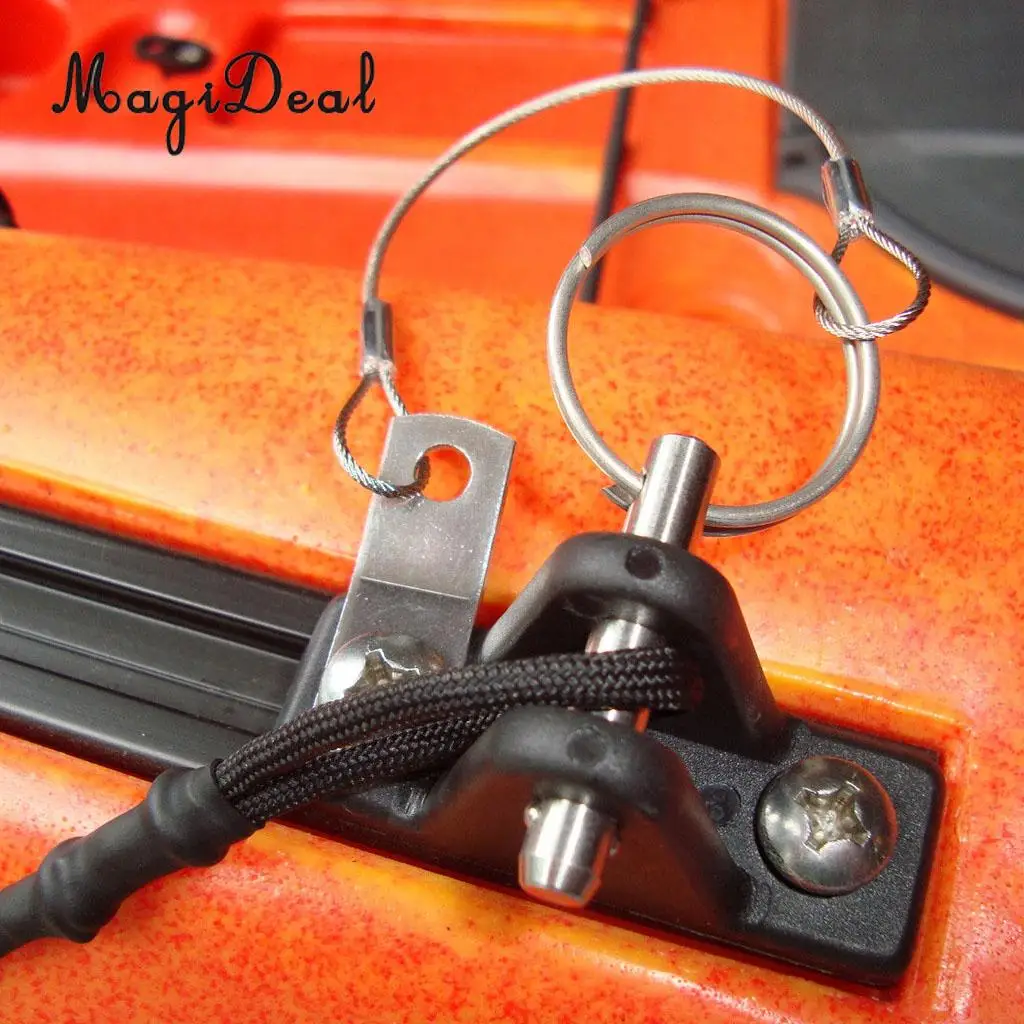 MagiDeal 1Pc Nylon Kayak Canoe Dinghy Marine Boat Deck HingeWith Quick Release Pin Lanyard Tool for Kayak Slide Rail Anchor 