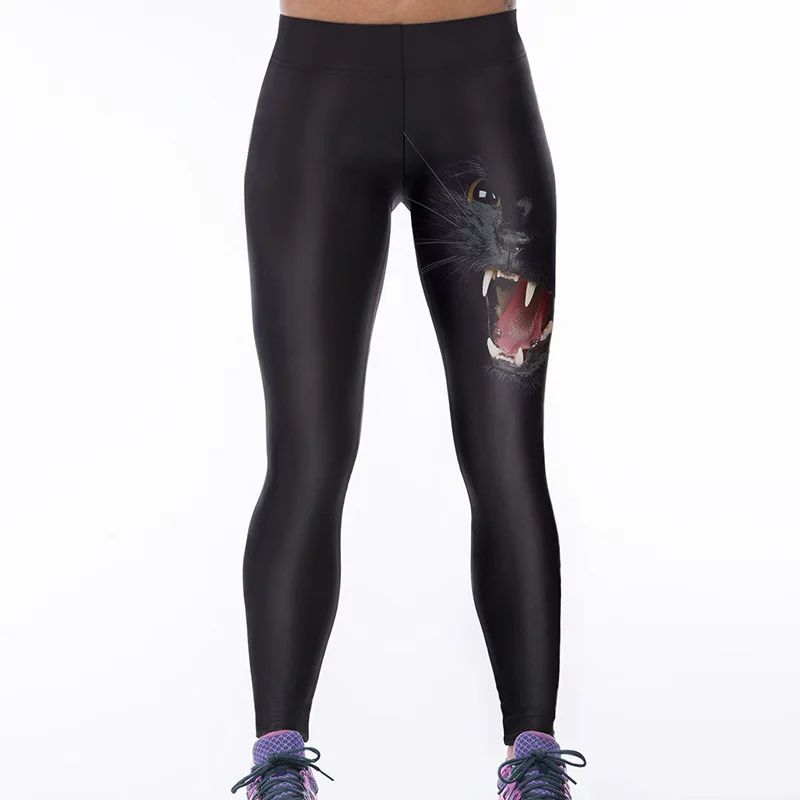 

Women Flexible Black Panther Print Tight Pants Workout Gym Training Running Yoga Sport Fitness Exercise Leggings Dropshipping