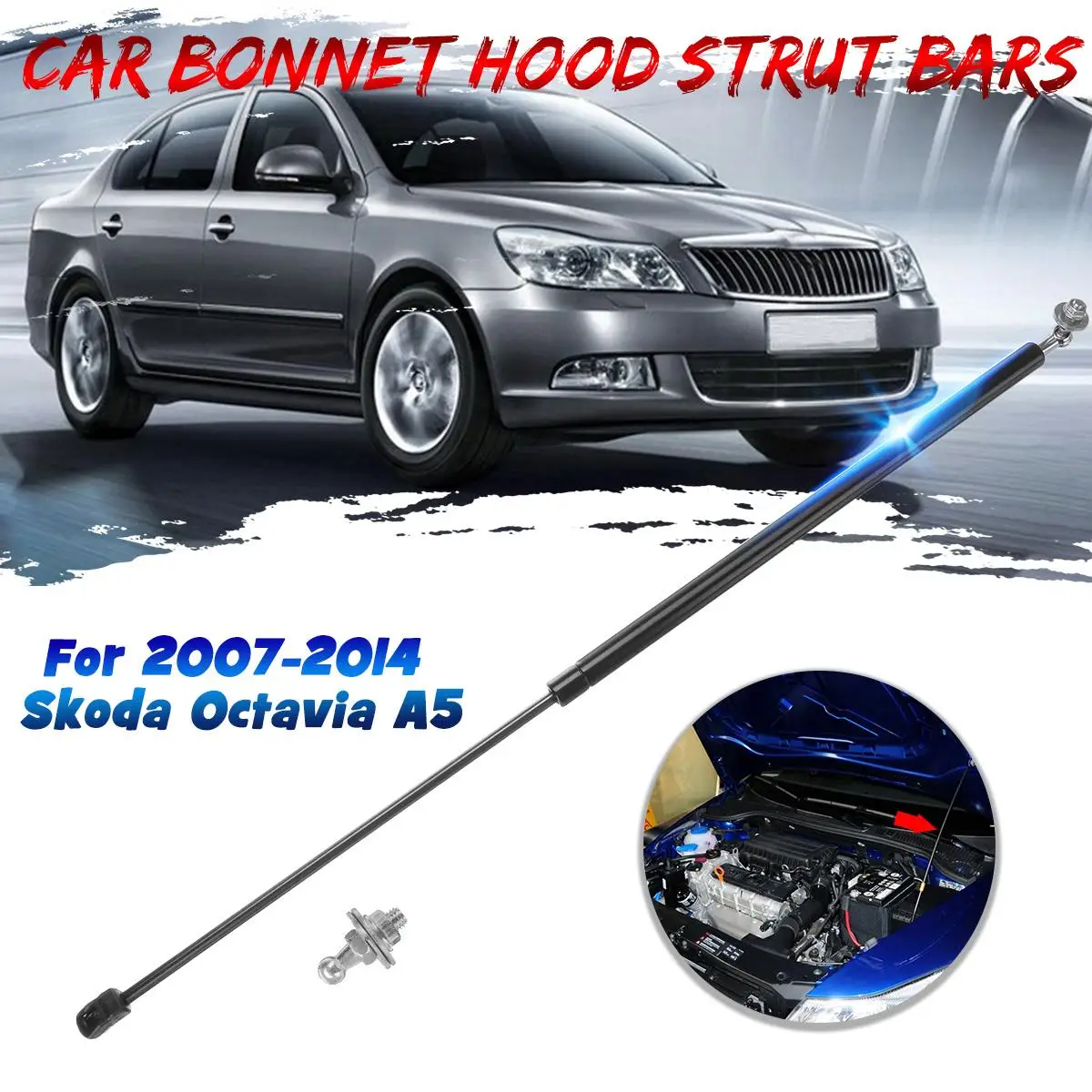 

1Pc Car Front Engine Cover Bonnet Hood Shock Lift Struts Bar Support Rod Arm Gas Spring Bracket For Skoda Octavia A5 2007 -2014