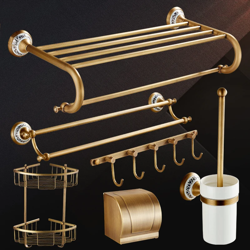 Aobite Chrome Bathroom Accessories Set Wall Mount Towel Rack