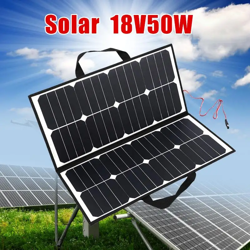 

MVpower 50W 18V Solar Panel Camping Waterproof Folding Solar Power Panel Charger For Battery Covenience
