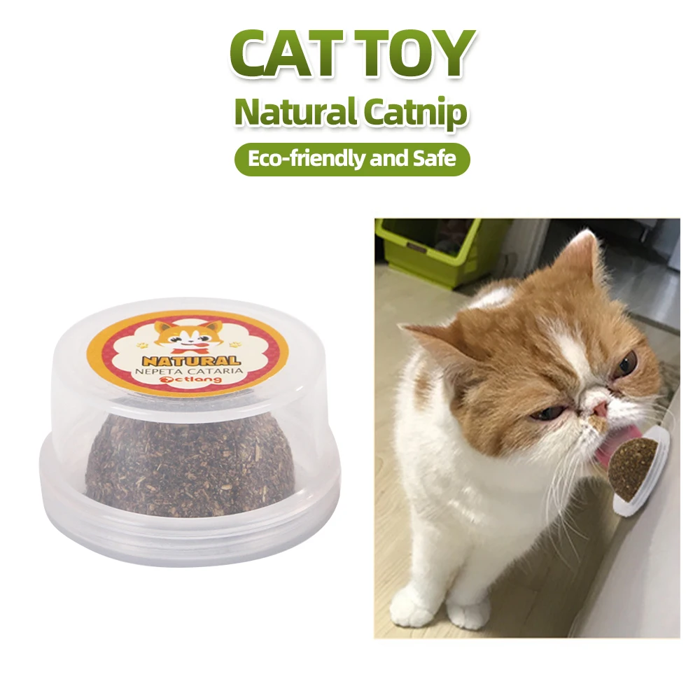 

Pet Cat Natural Catnip Treat Ball Favor Home Chasing Toys Healthy Safe Edible Treating