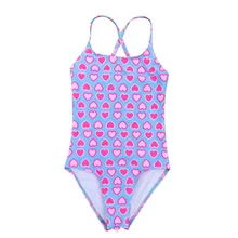 Детские купальники из полиэстера для девочек, цельные детские купальники, купальный костюм, бикини, пляжный комбинезон с оборками, одежда для купания, L0517
