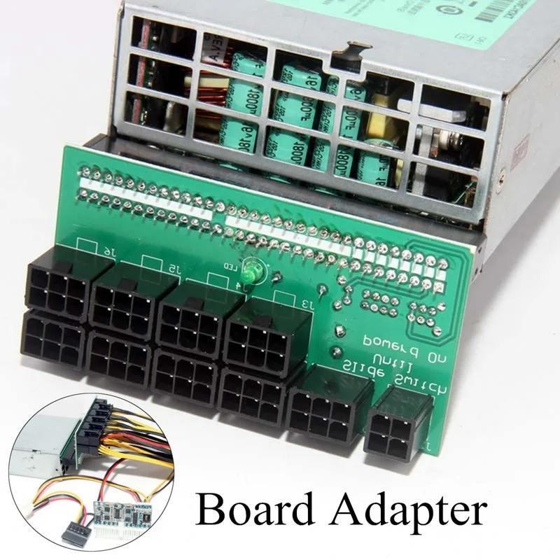 2pcs DPS-1200FB/QB A 6 Pin Power Supply Breakout Board Adapter For Ethereum Mining ETH ZEC power board dps 182bp
