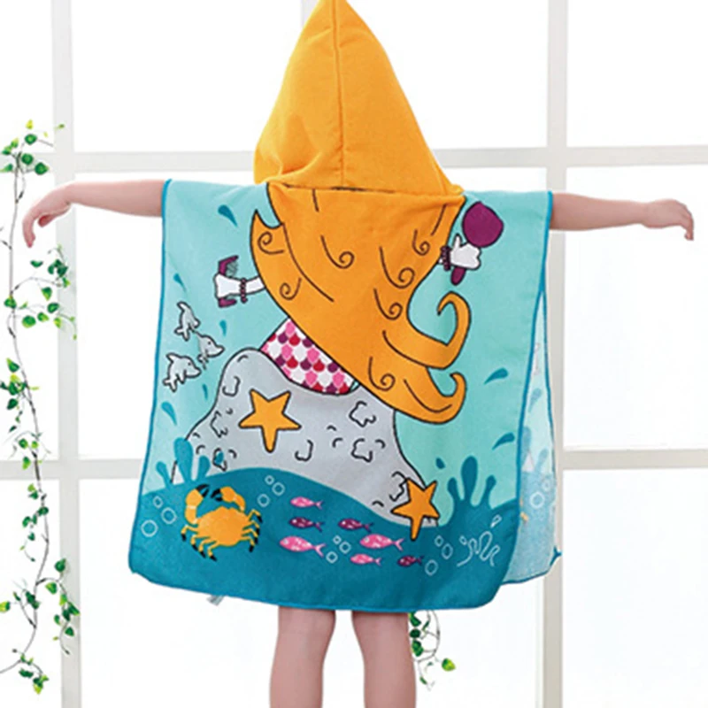 Urijk пляжное банное полотенце с капюшоном для малышей, Мягкий Купальный костюм для бассейна, накидка для мальчиков, детский От 1 до 12 лет банный Халат