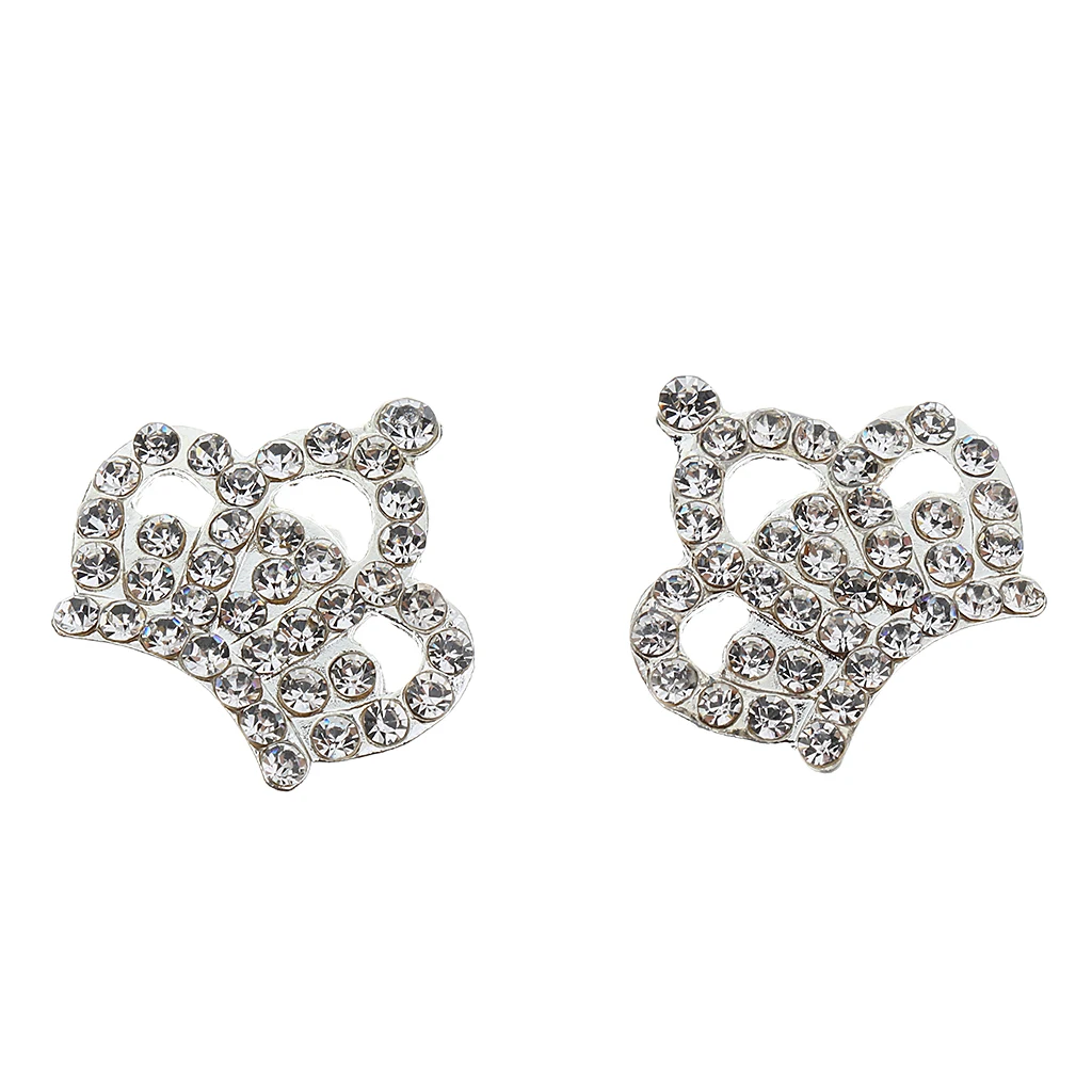 Phenovo 10pcs Crystal Diamante Crown Embellishments Wedding Dress Decoration Gift DIY Accessories Crafts 23x23mm 