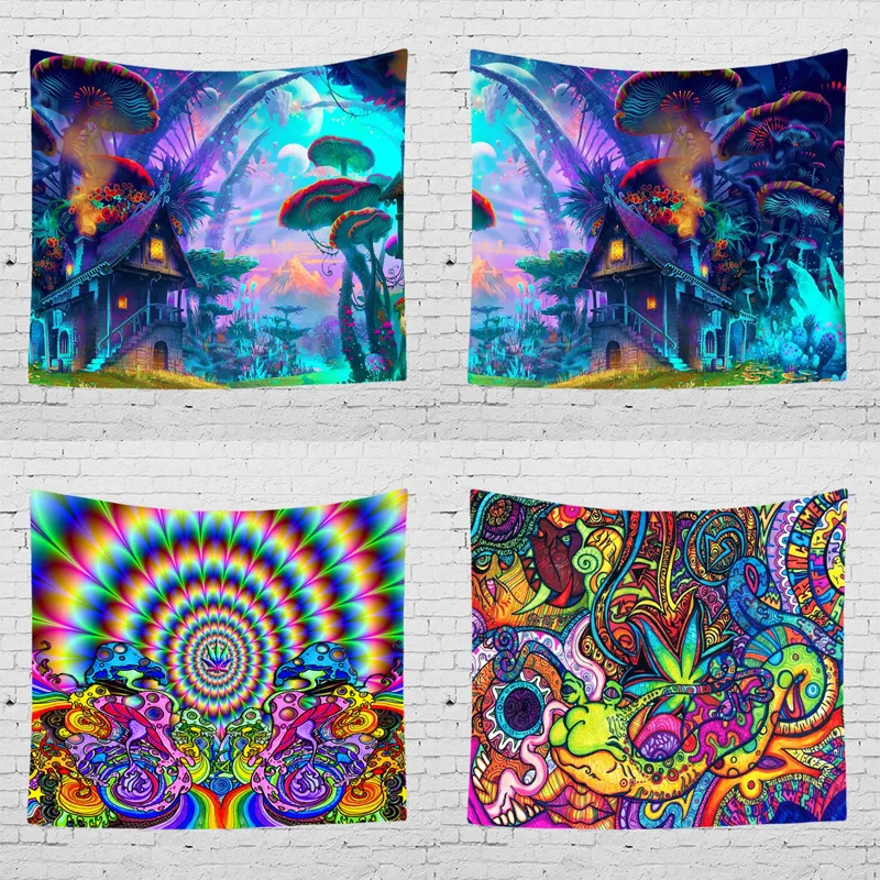 

Psychedelic Magic Wall Tapestry Visual 3D Printing Wall Handing Tapestries Wall Cloth Tapestries Bedding Home Decor Art