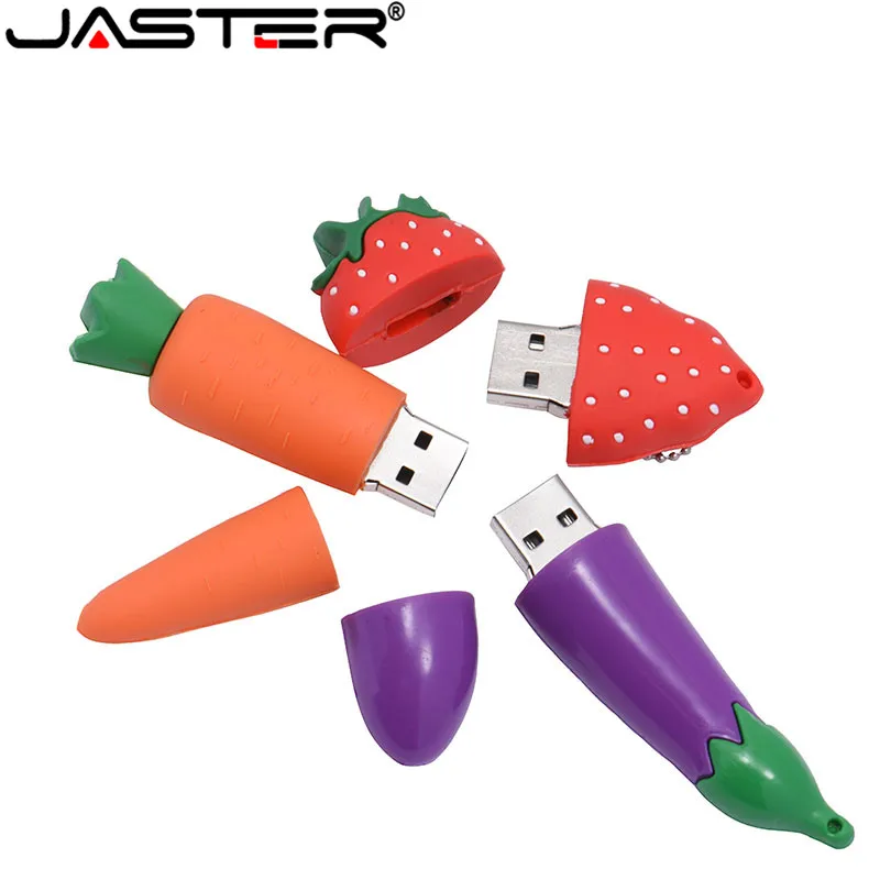 

JASTER Fashion real capacity creative U disk Fruit Eggplant Banana Series USB 2.0 4GB 128GB 16GB 32GB 64GB 128GB USB flash drive