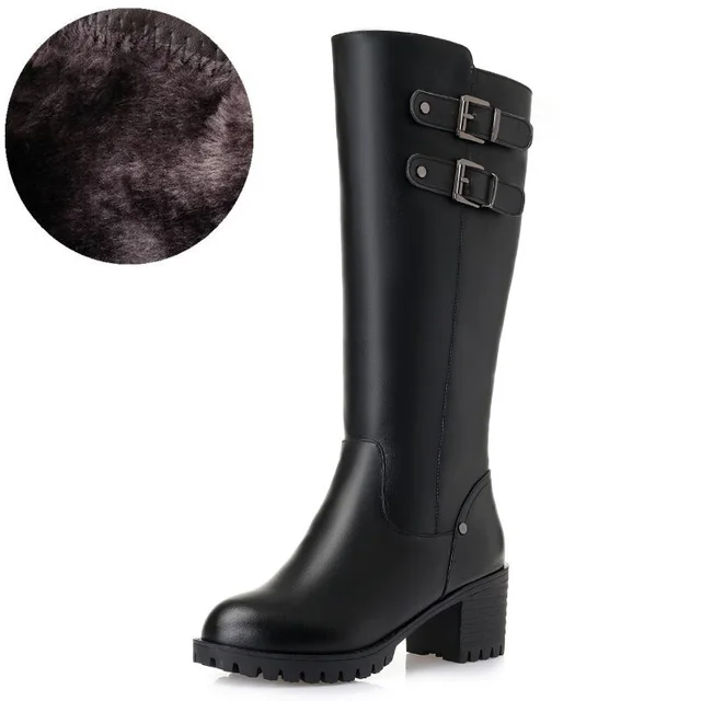 leather waterproof knee high boots