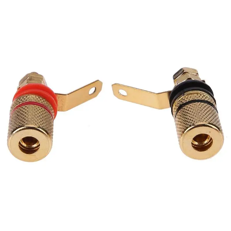 

2pcs Gold Plated Speaker Binding Posts Terminal 4mm Sockets for Banana Plug gold-plated alloy Speaker Binding Posts for speaker
