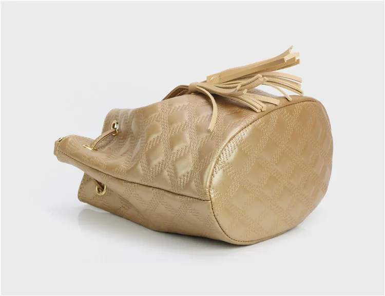 Micom Fashion Leather Drawstring Bucket Bag Women Vintage Tassel Messenger Ladies Handbags Crossbody Thread Shoulder Bags bao (3)