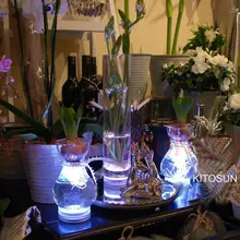 20 штук* Свадебные Центральным Украшение с дистанционным управлением Многоцветный Погружные светодиод База огни для Ваза бумаги фонаря