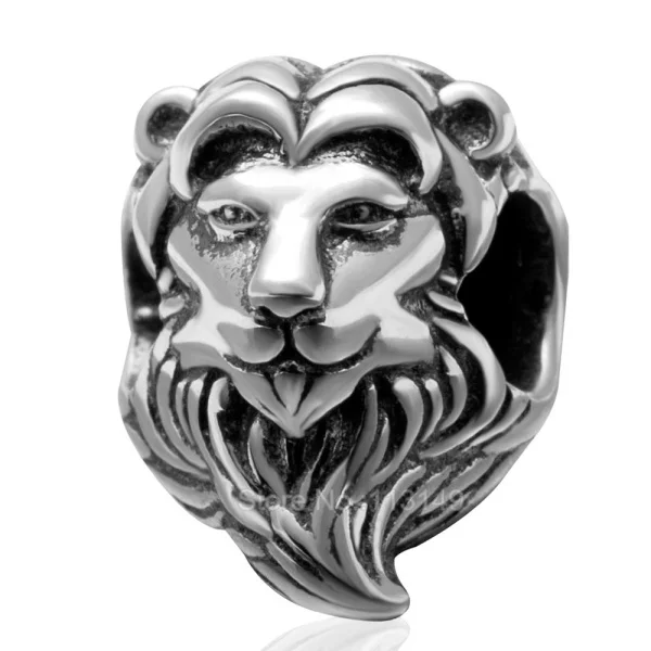 

Antique Tone Authentic 925 Sterling Silver Big Hole Lion King Animal European Charm Beads Fine Jewelry Accessories SAPB3115
