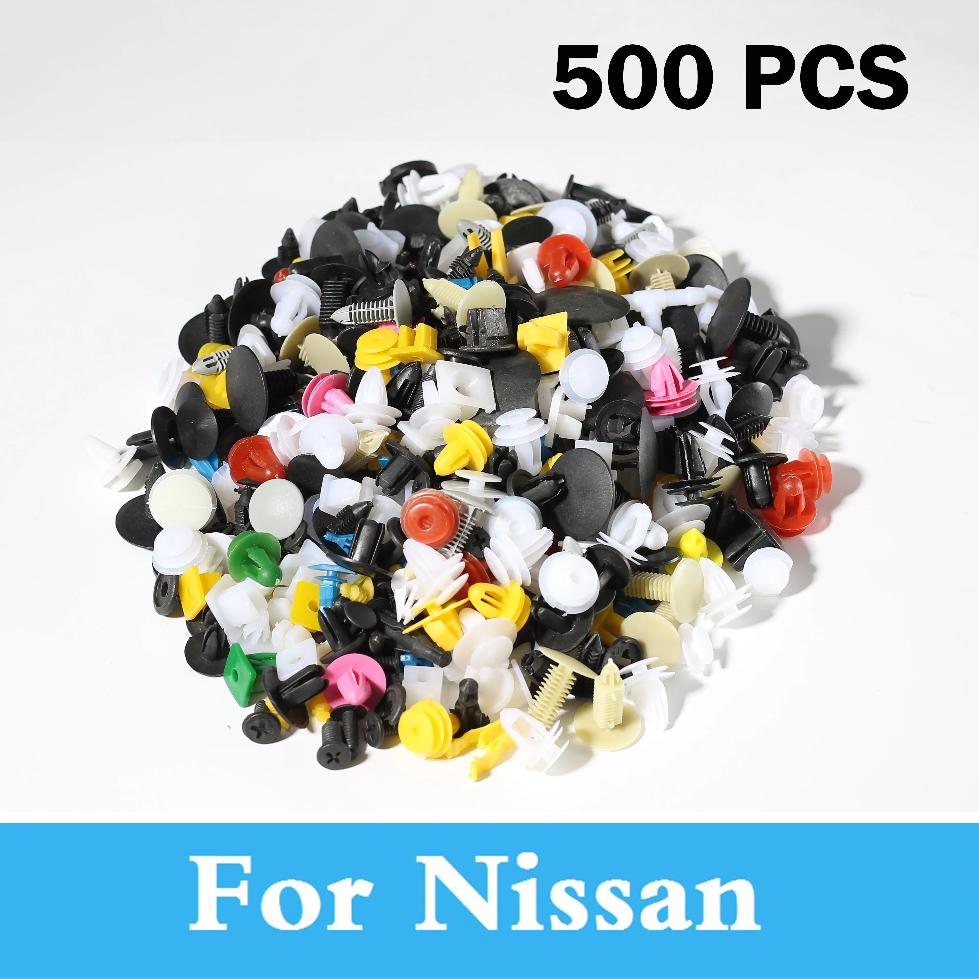 New 500pcs Car Plastic Rivets Fastener Bumper Trim Clips For Nissan Altima Armada Avenir Ad Almera Classic Juke Nismo 350z 370z |