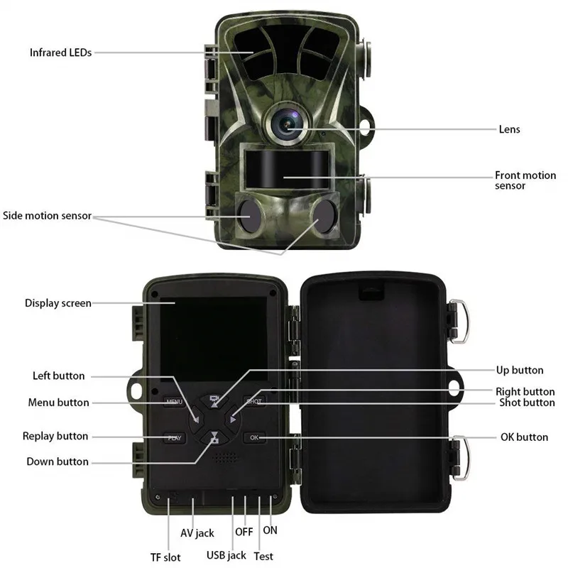 Hunting Trail Camera Photo Traps 12MP Infrared Night Vision Scout Guard Hunter Camera Chasse Foto Fast Trigger Hunting Cameras (12)