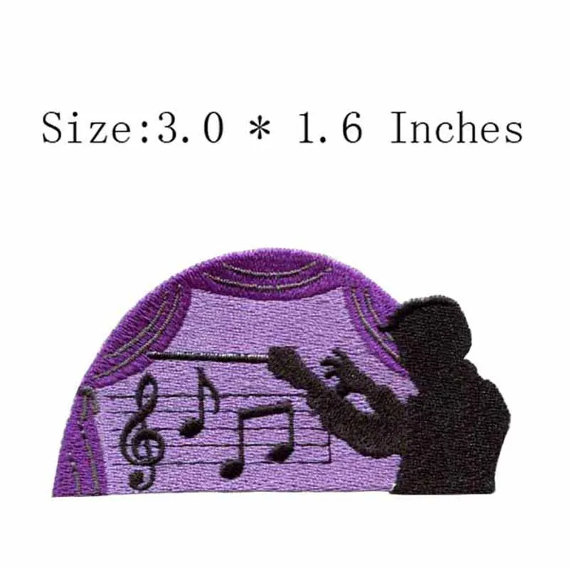 

Pianist 3.0"wide embroidery for patches/playing piano/music