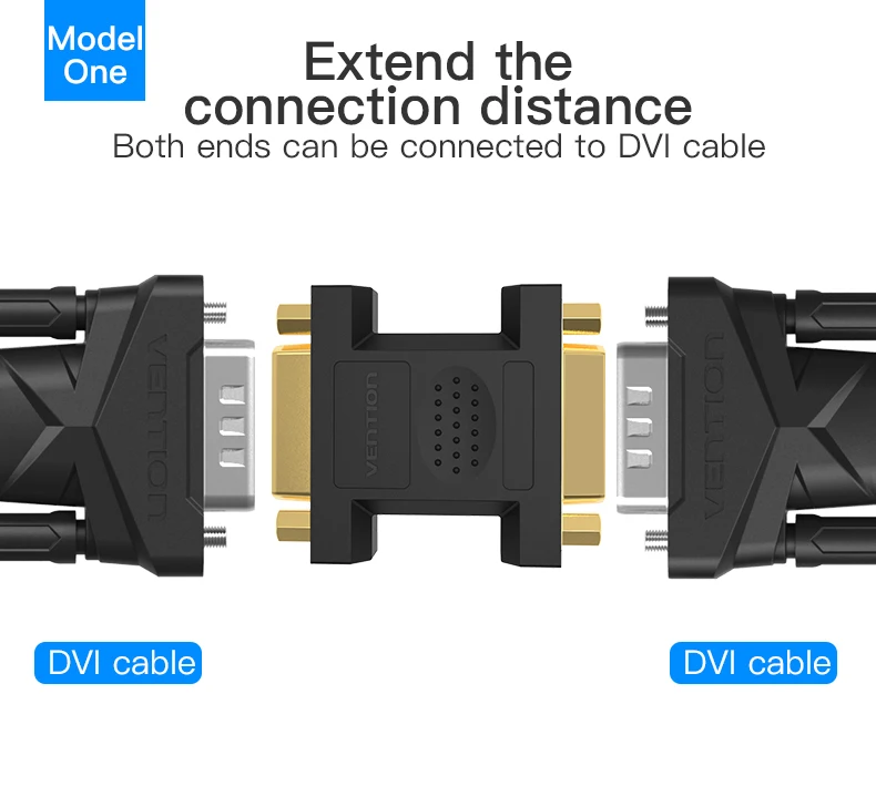 Vention DVI to DVI 24+ 5 адаптер Женский 2560 P преобразователь ТВЧ-сигналов для ПК ТВ-проектор коробка