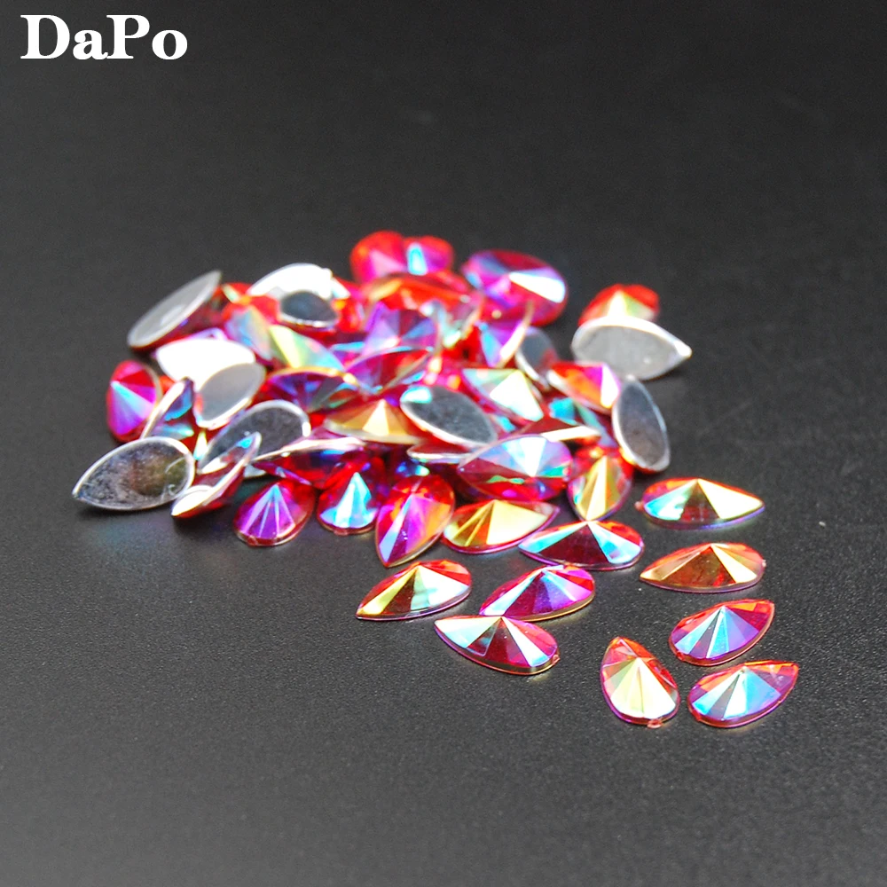 Акриловые хрустальные капли воды форма КАПЛЕВИДНАЯ 8х13 мм граненый свет Siam AB