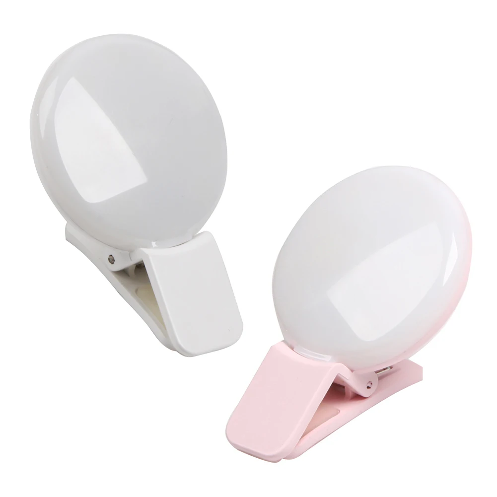 

Portable LED Selfie Ring Light for Mobile Phone Camera Fill Light 100mAh Rechargeable Selfie Light for Sumsung Huawei Phones