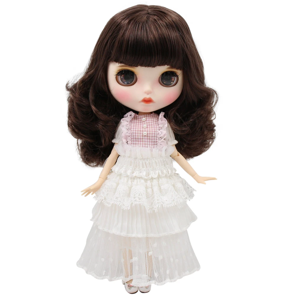 Кукла ледяная Обнаженная Blyth для серии No. BL9768 коричневый цвет волос резные губы