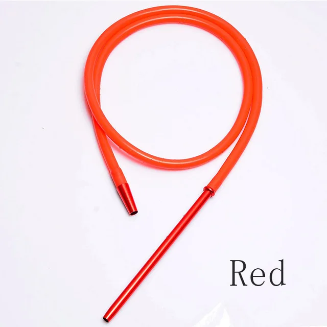 Hot Sale 1.7m Aluminum Stem Shisha Hookah silicone Hose Hookah Pipe Porte-cigarette jetable Chicha Narguile Accessories - Цвет: Red