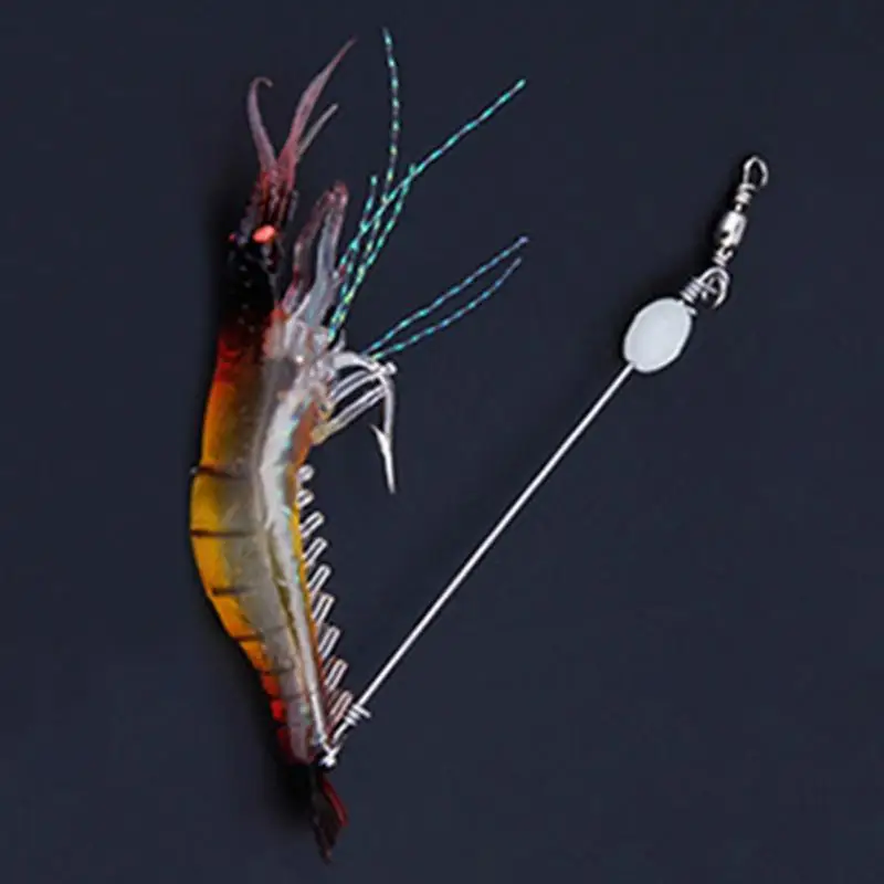 Hot Sale1Pcs 9cm Shrimp Simulation Soft Prawn Lure Hook Tackle Bait Fishing Lures - Color: red